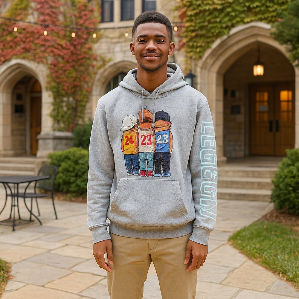NBA Legends Kobe‎ Bryant, Michael Jordan, LeBron James Hoodie Sweatshirt Gray L